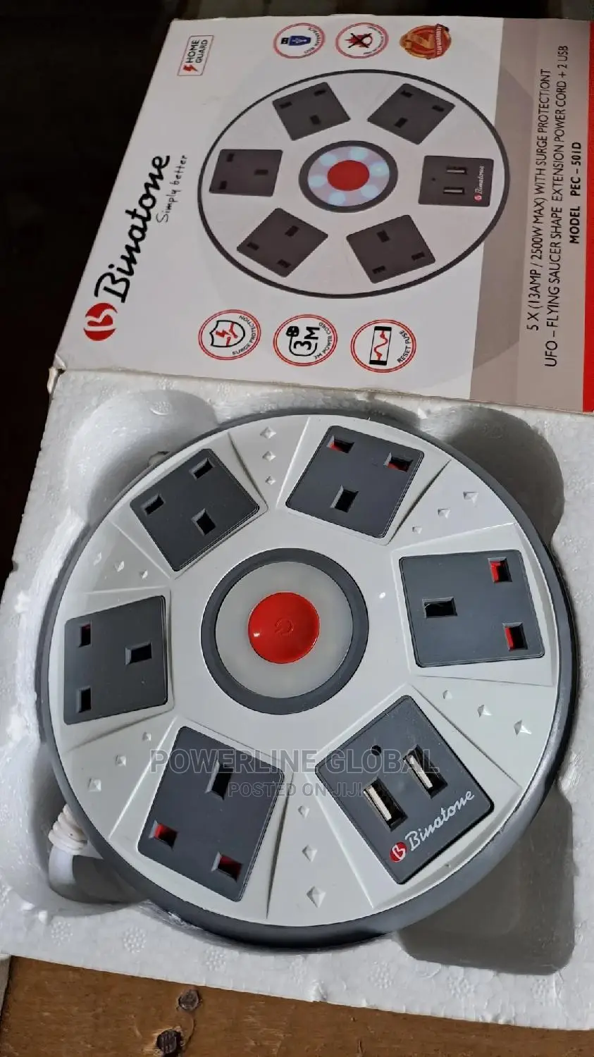 5 Way Extension Socket 3m Wire With USB for Home's/Offices