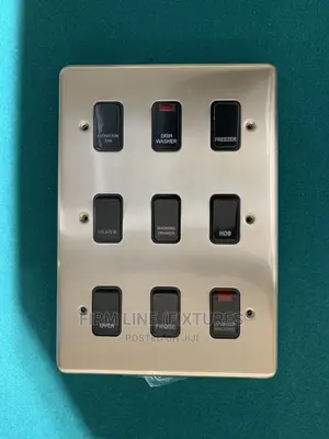 9 Gang Grid Switch (Satin Chrome Faceplate/Black Switches)