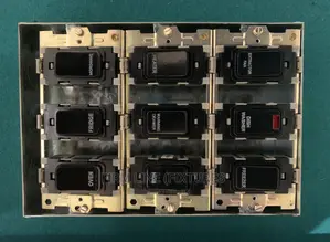 9 Gang Grid Switch (Satin Chrome Faceplate/Black Switches)