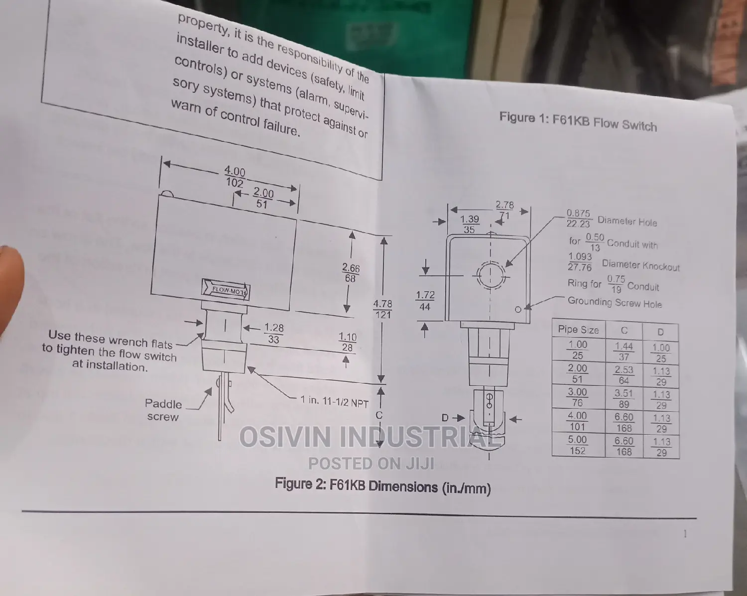 F61kb Liquid Flow Switch