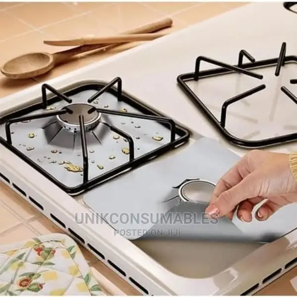 4 Pieces Gas Burner Protector - Silver