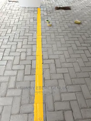 Road Marking Paint on Interlocking Floor
