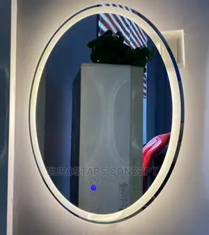 Plan Oval-Shaped Mirror With Light
