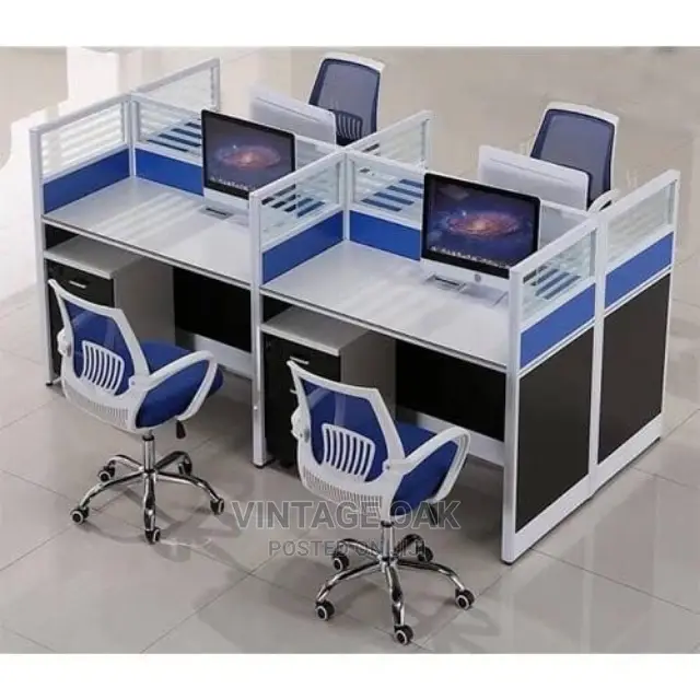 High Quality 4seaters Workstation Table With Storagecabinets