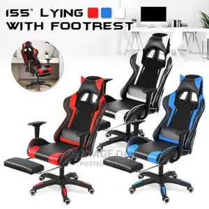 High Classic Multifunctional Gaming Chair With Footrest.