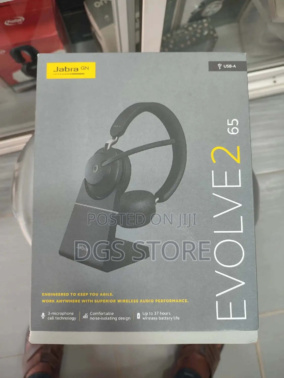 Jabra Evolve 2 65 USB a Wireless With Charging Stand
