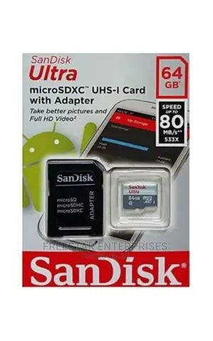 64GB Memory Card. Sandisk Micro SD Card.