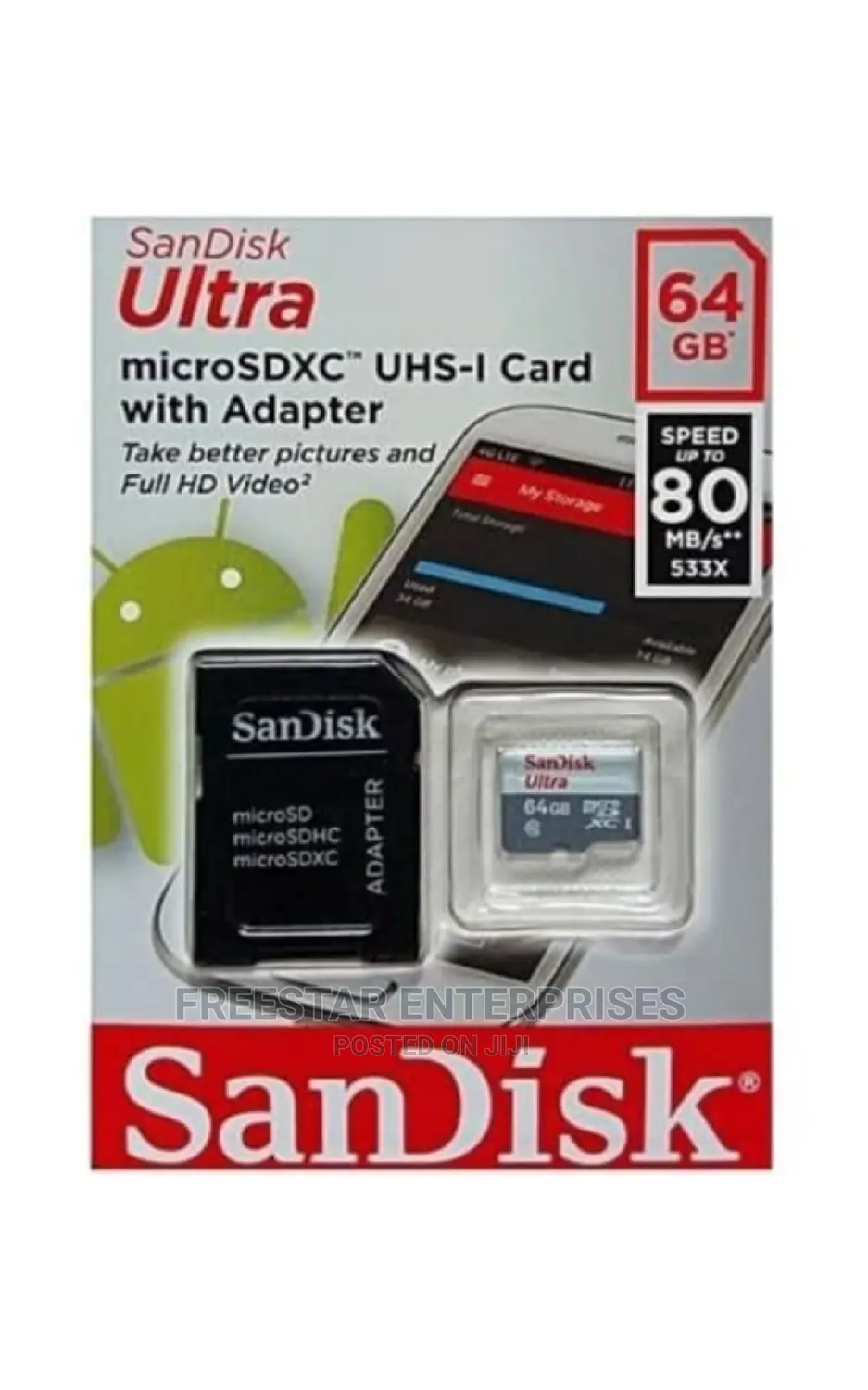 64GB Memory Card. Sandisk Micro SD Card.