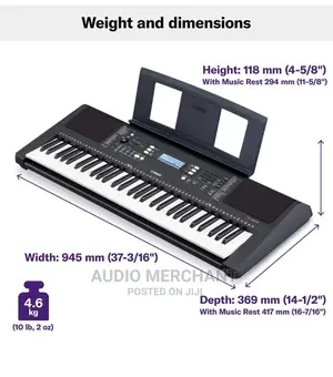 Yamaha Psre373 61-Key Touch Sensitive Portable Keyboard