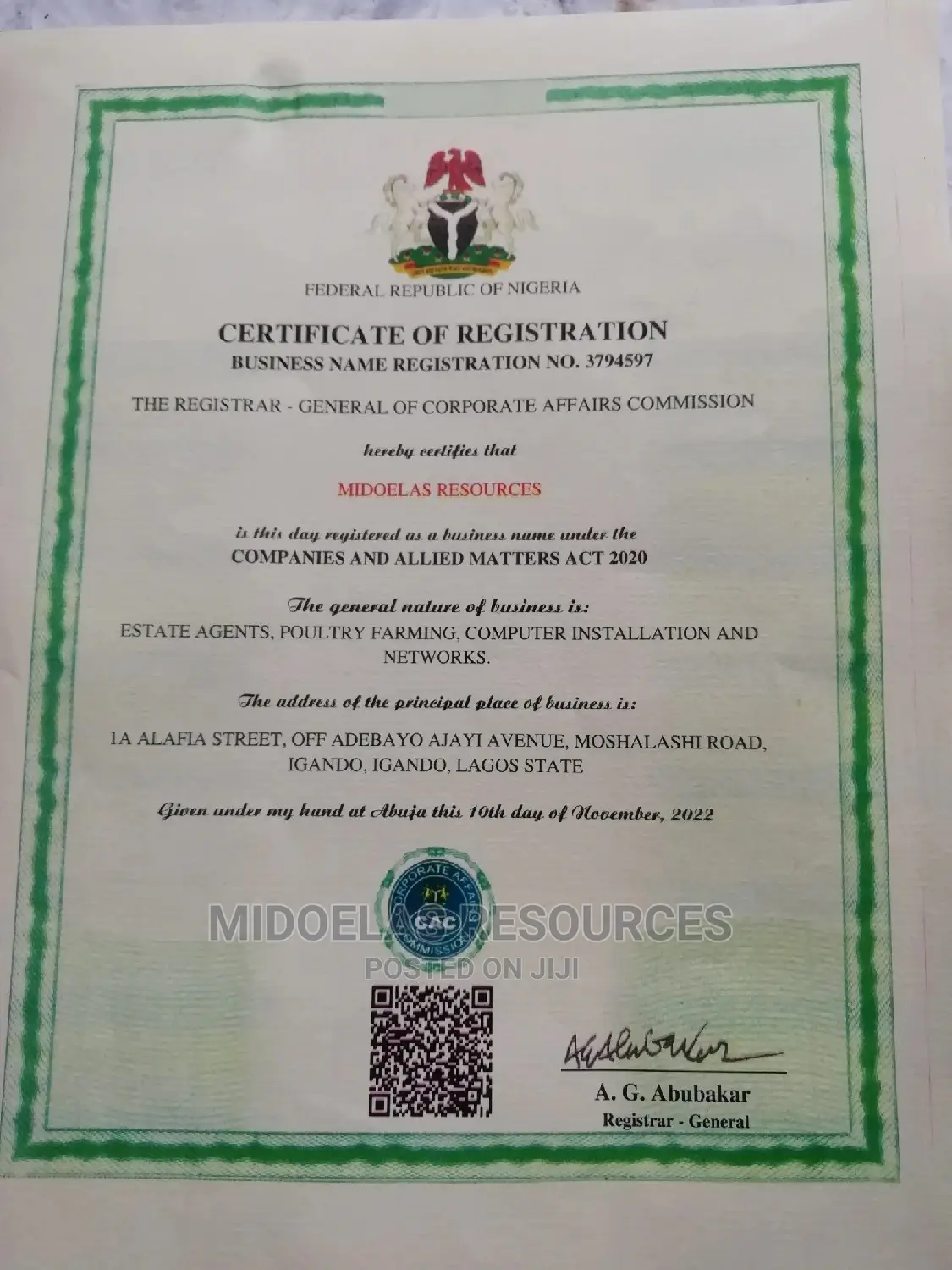 CAC Business And Company Registration