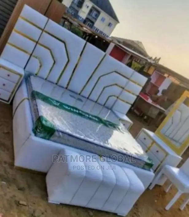 Luxury 6 X 6 High Back Rest Leather Padded Bedframe.
