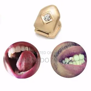 Gold Plated Small Single Tooth Cap Grillz