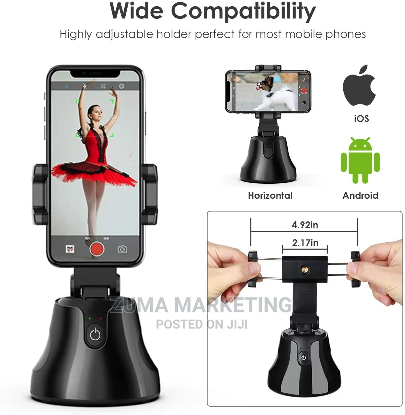 360° Rotation Smart Selfie Auto Face Object Tracking Camera