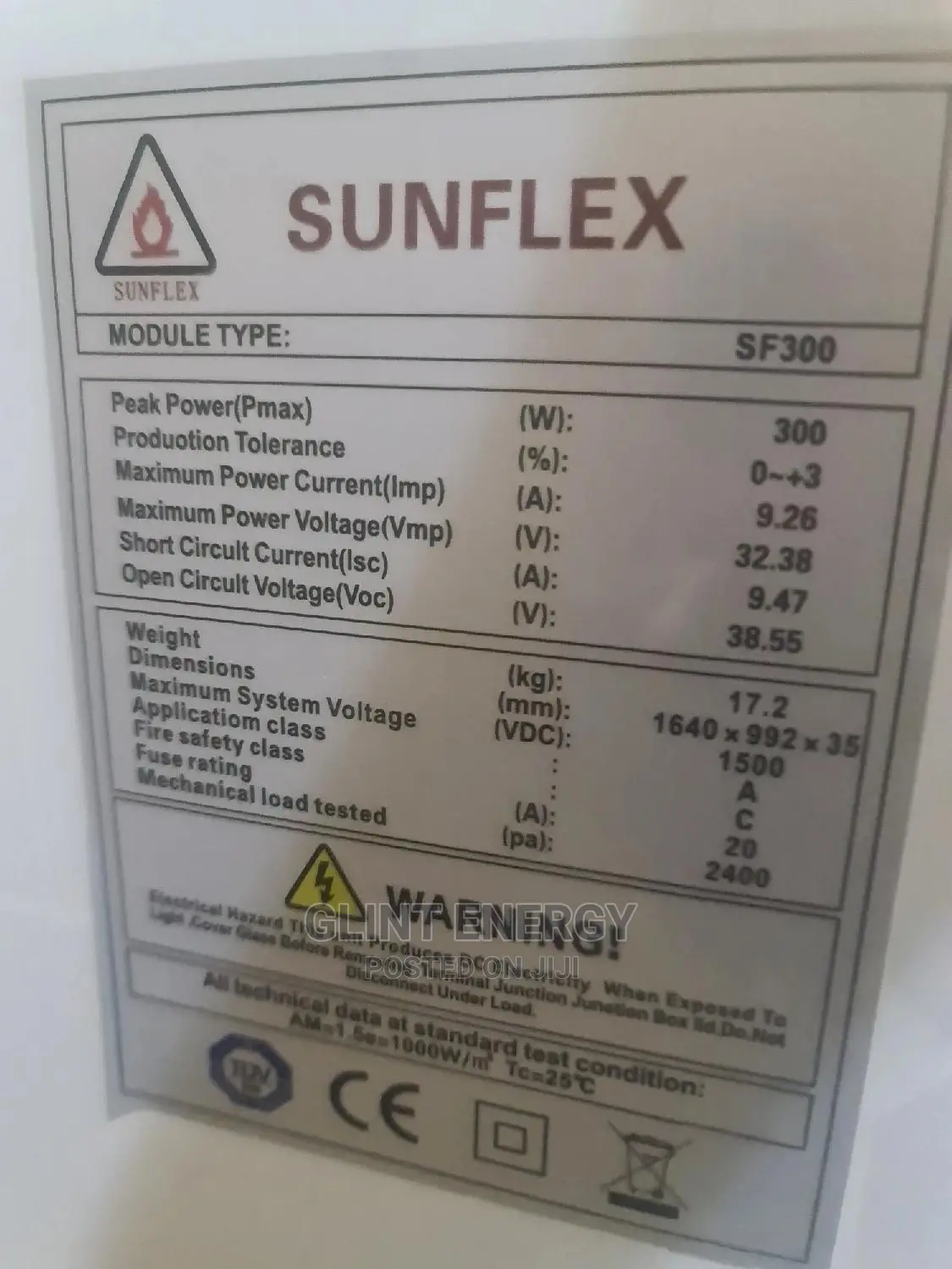 Sunflex 300w Solar Panels