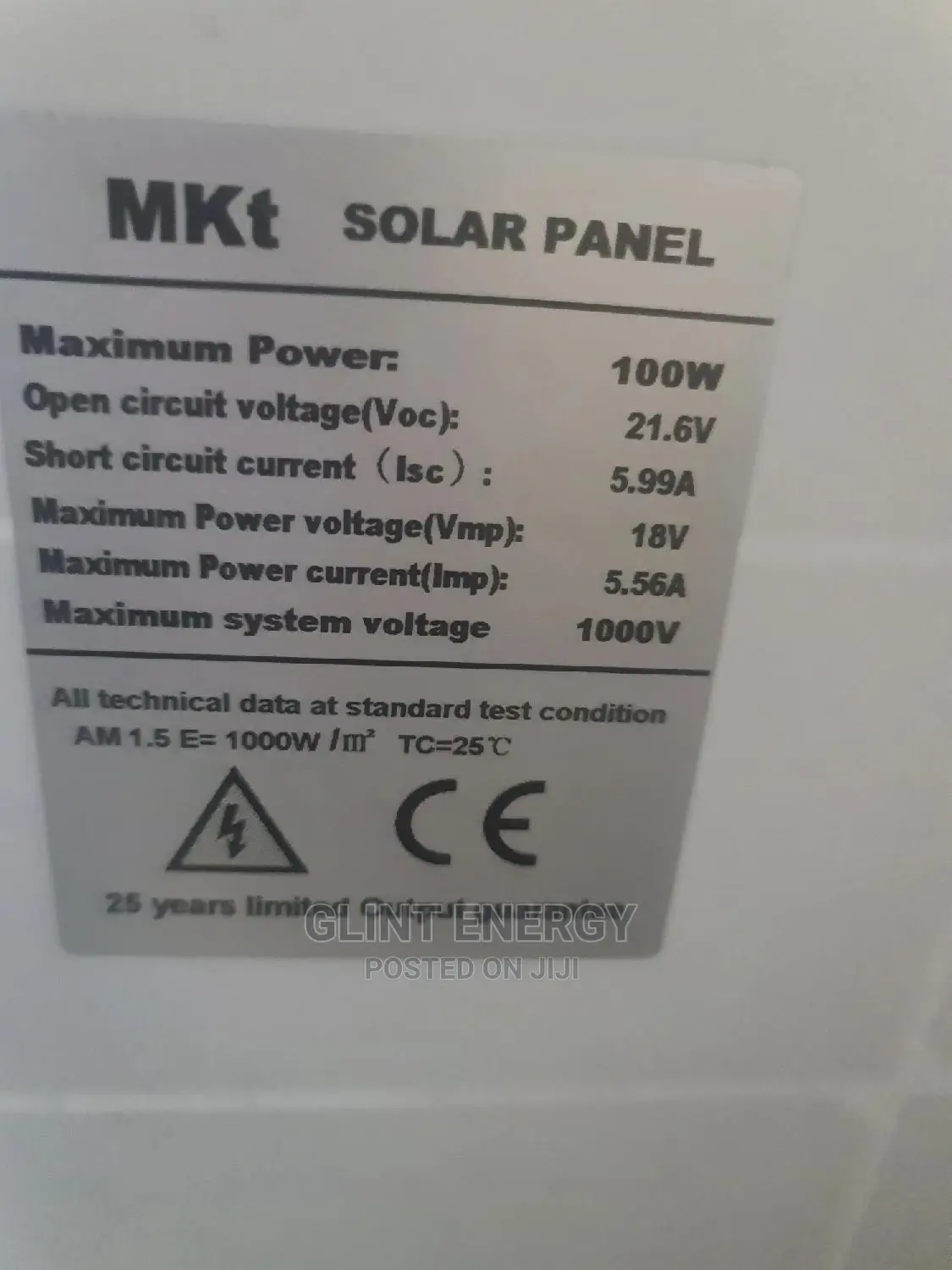 100w MKT Solar Panel