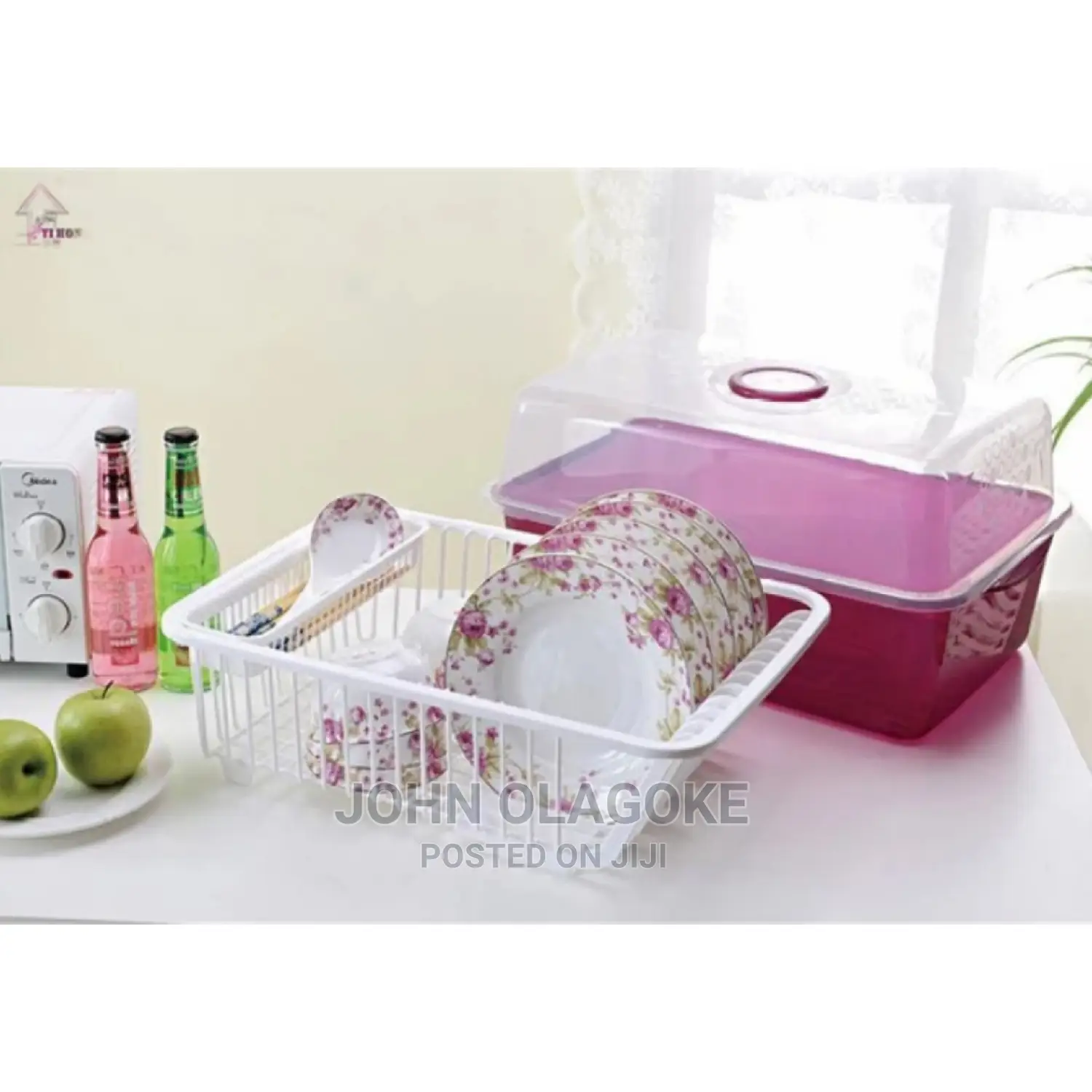 Dish Drying Rack With Lid Cover, Kitchen Plate Cup .