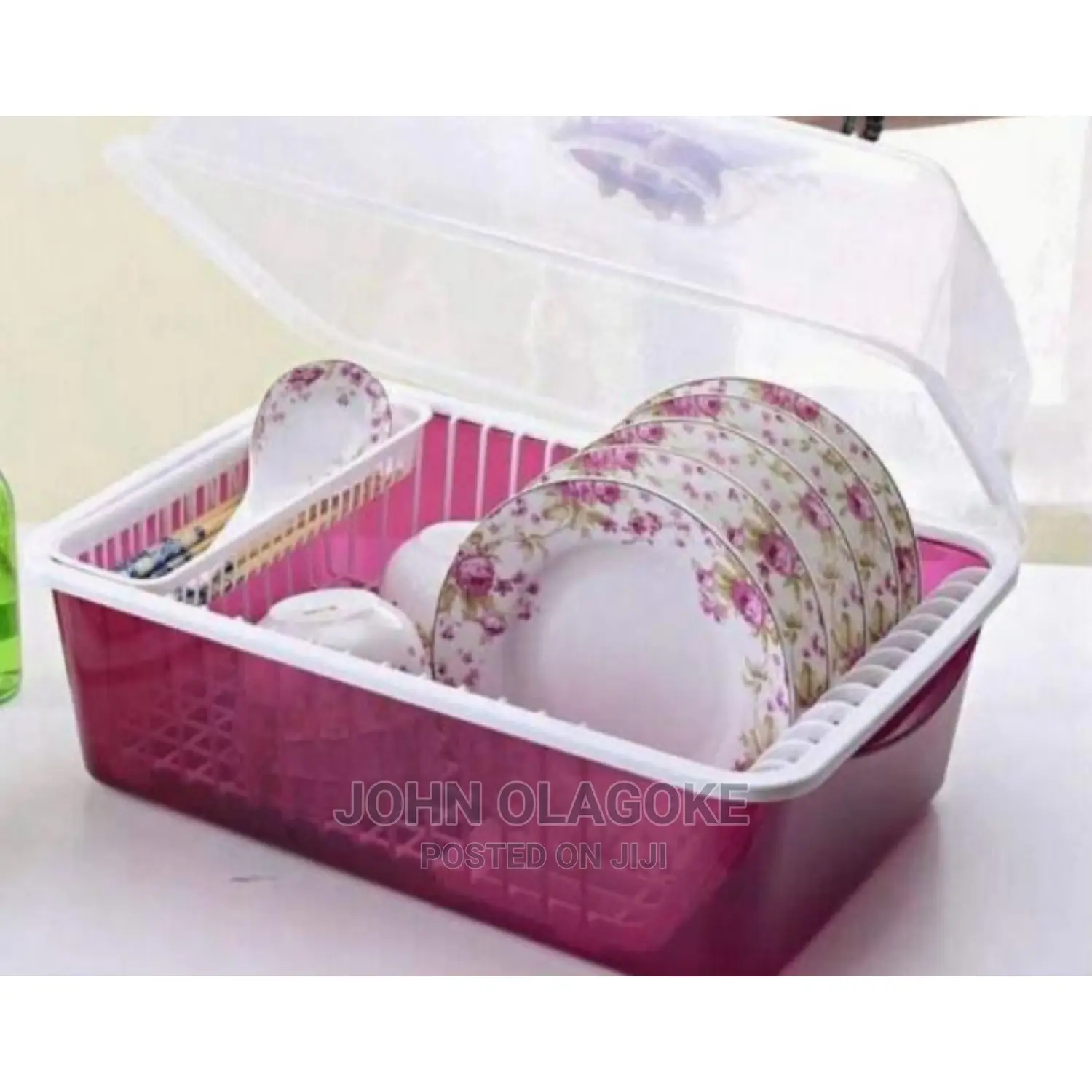 Dish Drying Rack With Lid Cover, Kitchen Plate Cup .