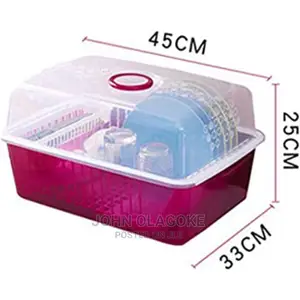 Dish Drying Rack With Lid Cover, Kitchen Plate Cup .