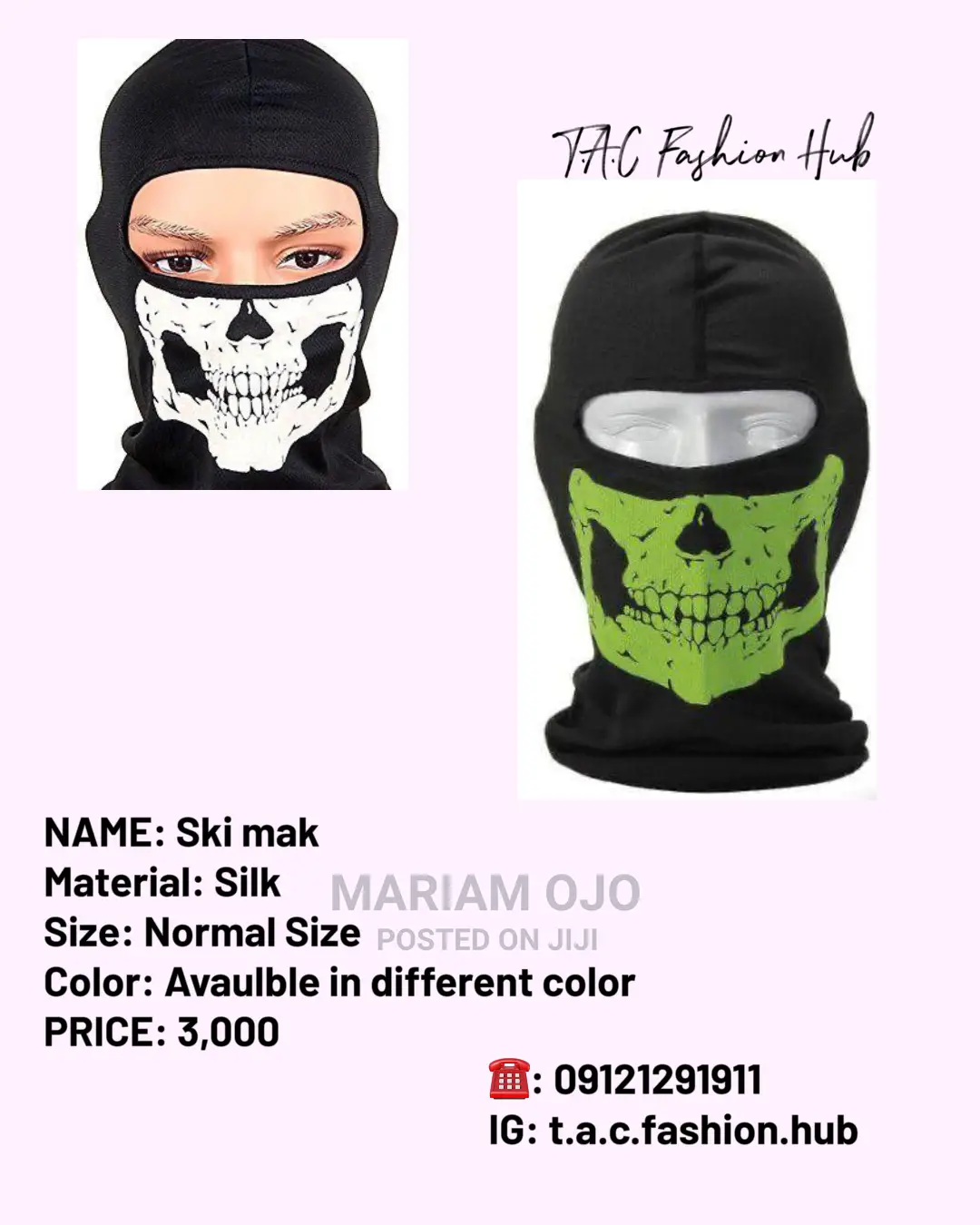 Silky Balaclava Ski Mask.