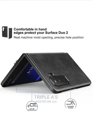 Microsoft Surface Duo 1 and 2 Leather Case With Hand Strap