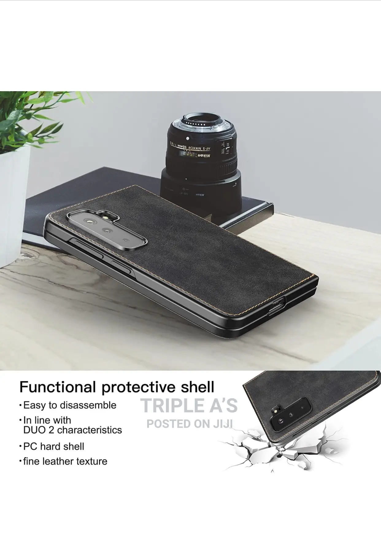 Microsoft Surface Duo 1 and 2 Leather Case With Hand Strap