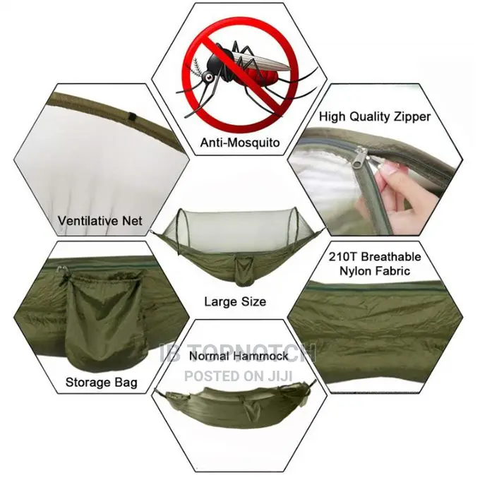 Camping Hammock With Pop-Up Mosquito Net
