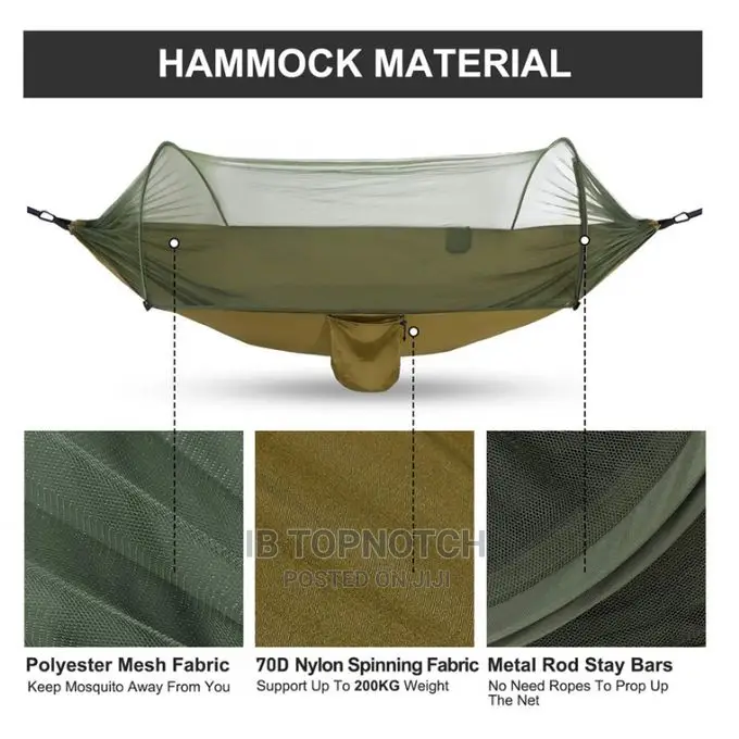 Camping Hammock With Pop-Up Mosquito Net