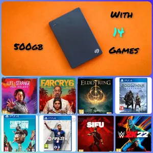 God of War Ragnarok + Fc 26 + 12 Ps4 PKG Game in a 500gb HDD