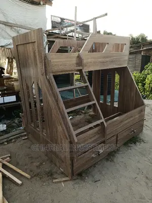 3ft and 4.5 by 6ft Wood Double Bunk Bed