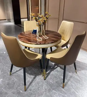 New Classic Mini Marble Round Table With 4 Seaters