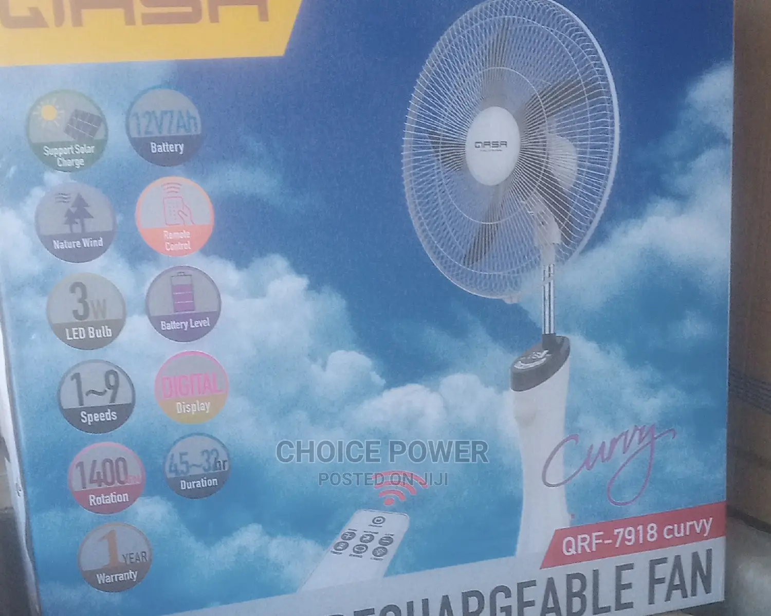 Qasa Rechargeable Fan 18inches