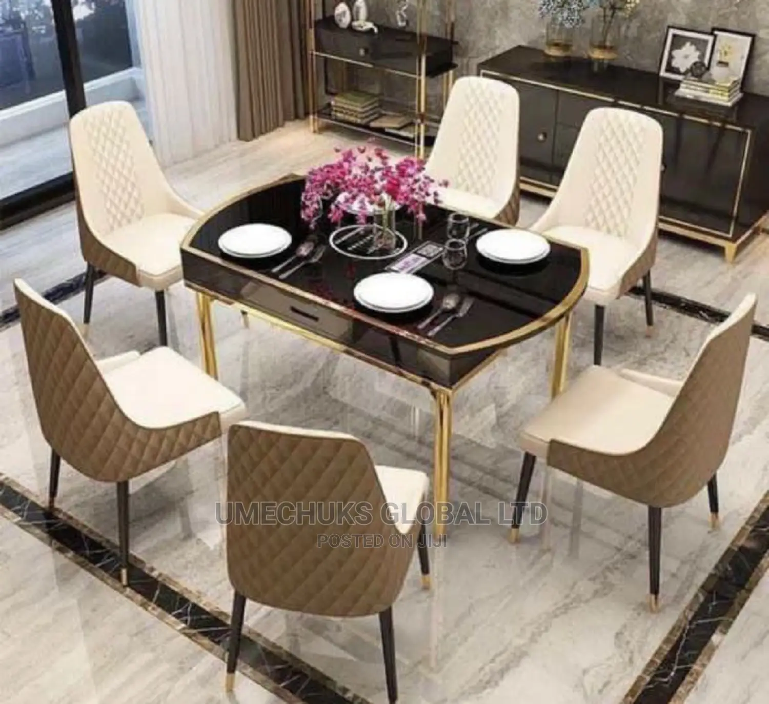 6seater Marble Dinning With Chairs