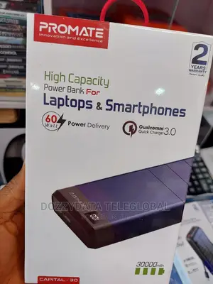 Promate High Capacity Powerbank for Laptops Nd Smartphones