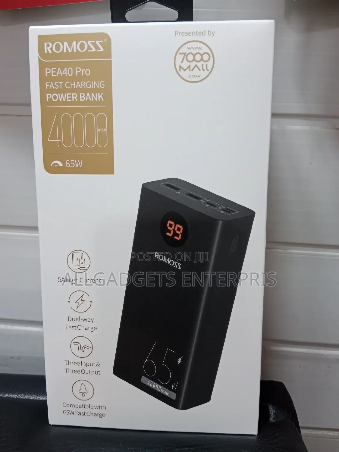 Laptop Power Bank Romosss 65w 40000mah