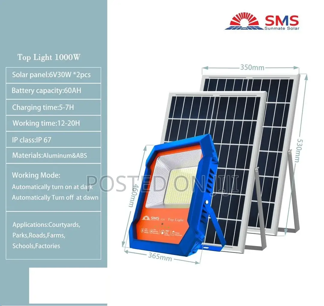 SMS 1000w Top Light Solar Square Flood Street Light