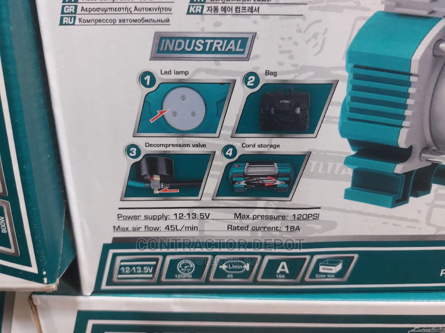 Total Auto Air Compressor - 12-13.5v