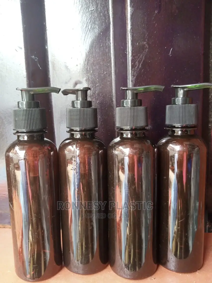 250ml Amber Plastic Black Pump Cap
