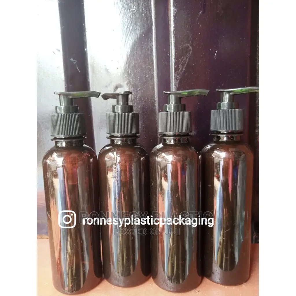 250ml Amber Plastic Black Pump Cap
