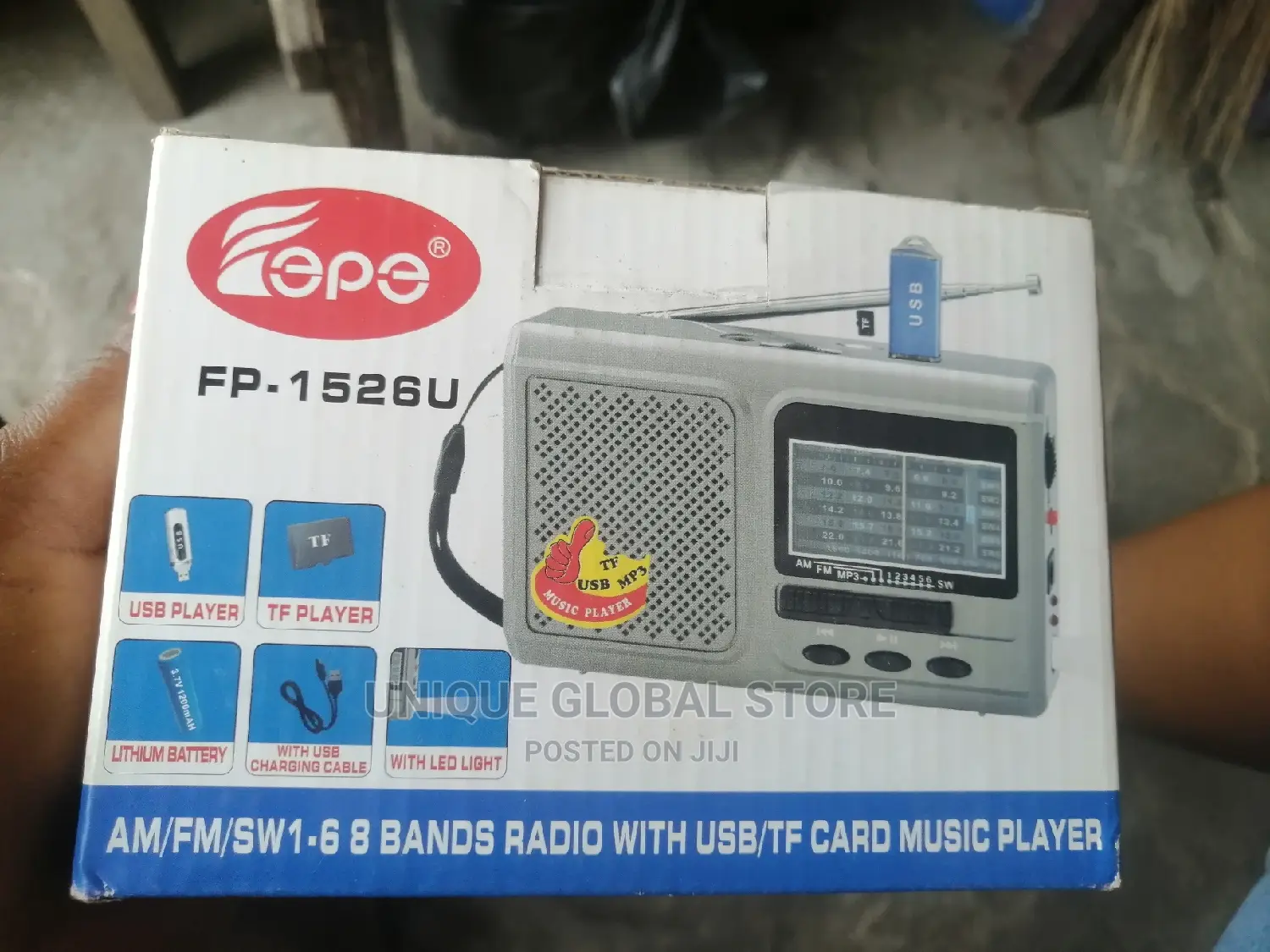 Rechargeable Band Radio With Usb/Micro Sd/ - Epe Fp-1526u