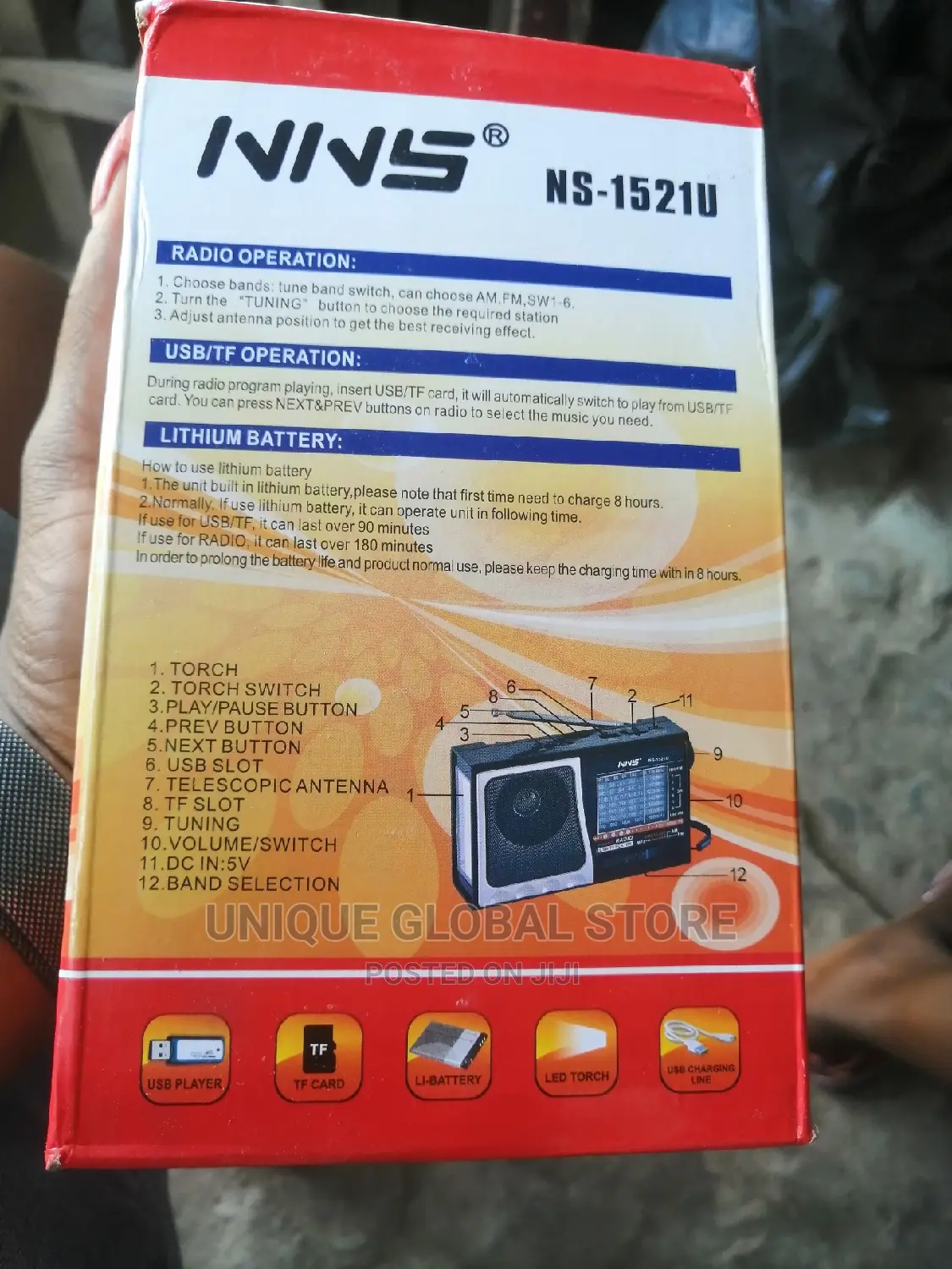 Nns Solid Radio With Usb/Tf Player