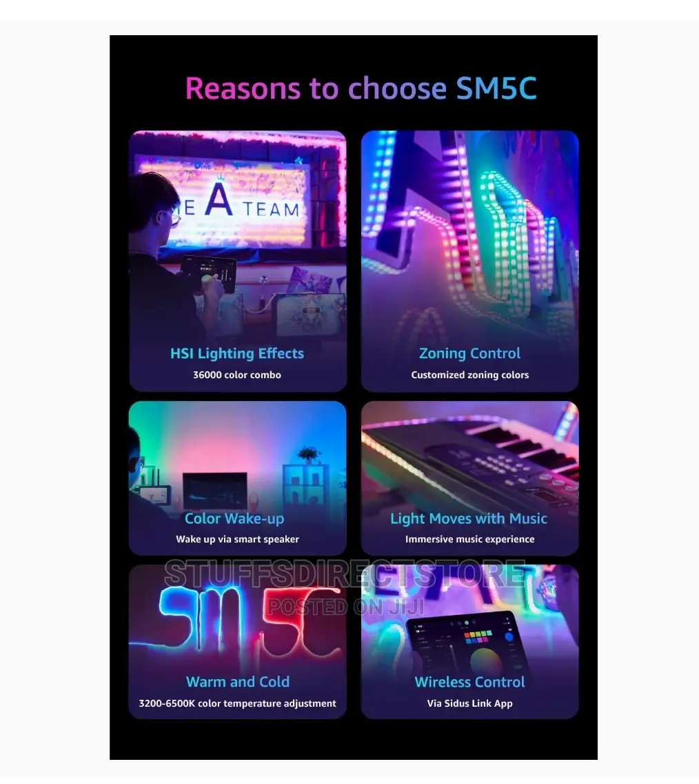 Aputure Amaran Sm5c 16.4ft RGB Smart Pixel Strip Led Light