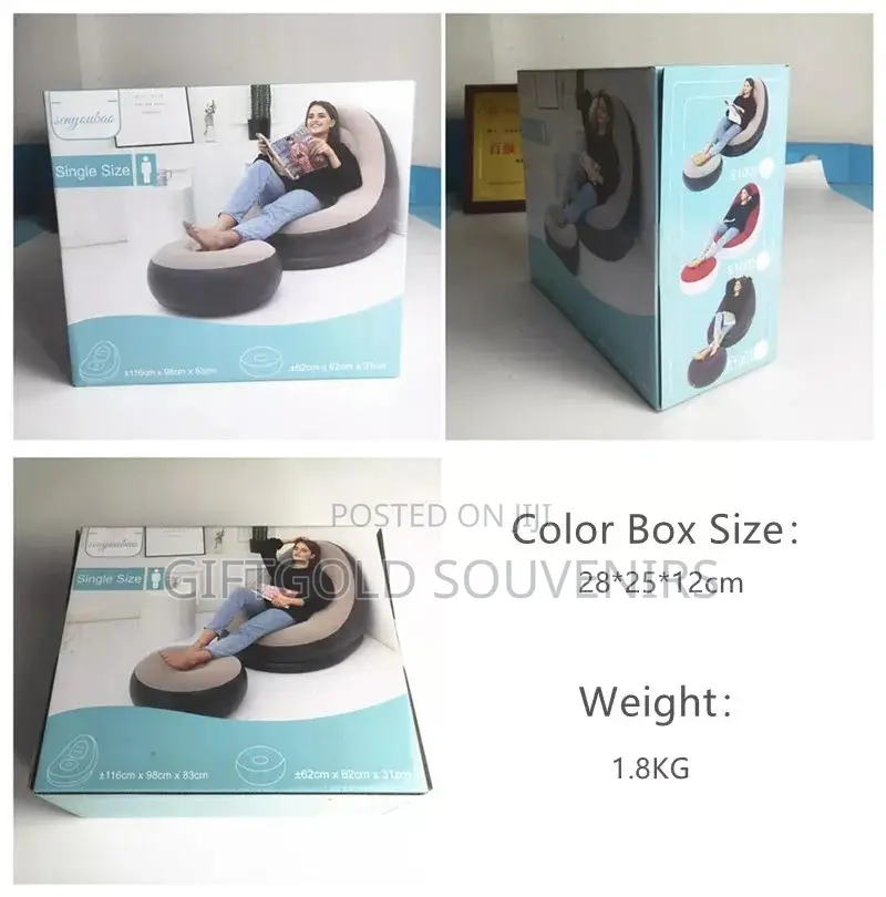 Inflatable Sofa With Foot Stool and Electric Pump