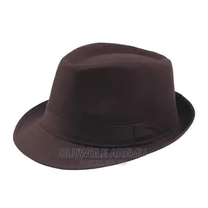 Maroon Brown Men's Vintage Fedora Hat