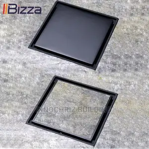 Black Square Floor Drain (10×10)