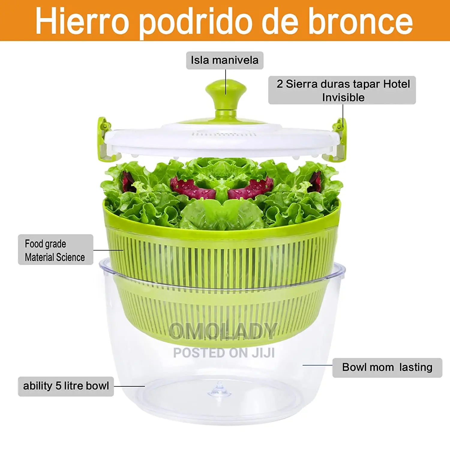 Fruit Vegetable Washer and Salad Spinner - 5l