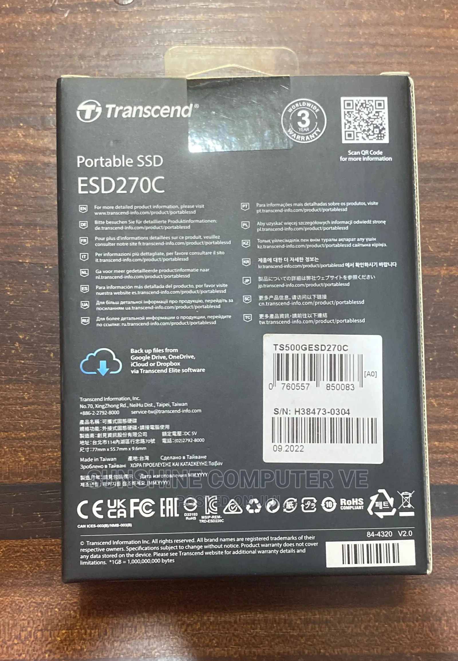 500gb Trancend External SSD