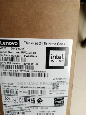 New Laptop Lenovo ThinkPad X1 16GB Intel Core I7 SSD 512GB