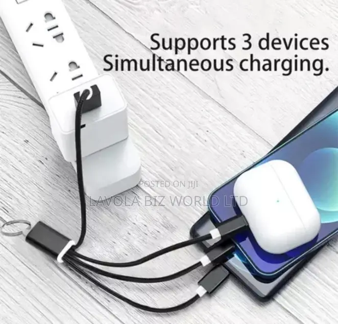 Customizable Gift Set Keyring and 3 in 1 Charging Cable
