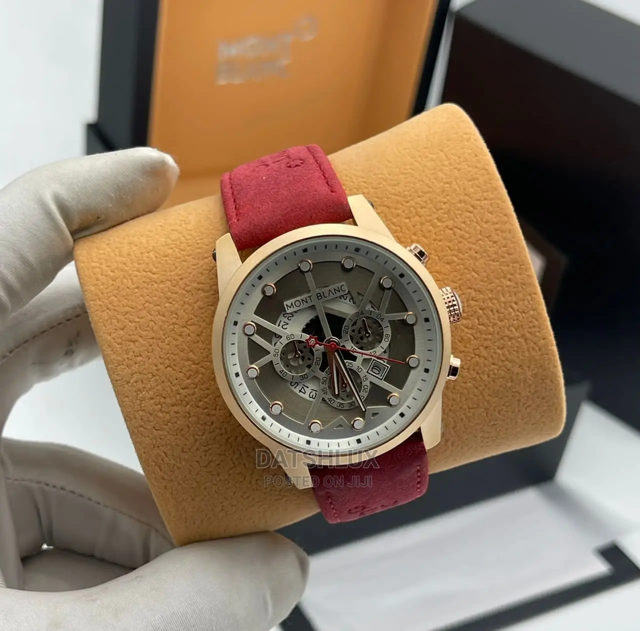 Mont Blanc Quality Men Leather Wristwatch