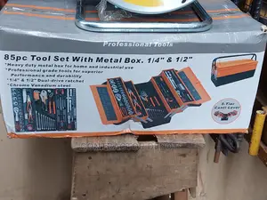 Folding Metal Tool Box With 85 Tool Sets